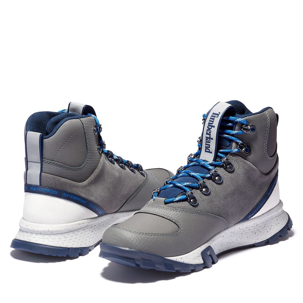 Bocanci De Drumeție Timberland Barbati Gri/Albastri - Garrison Trail Waterproof Inalti - Romania - K